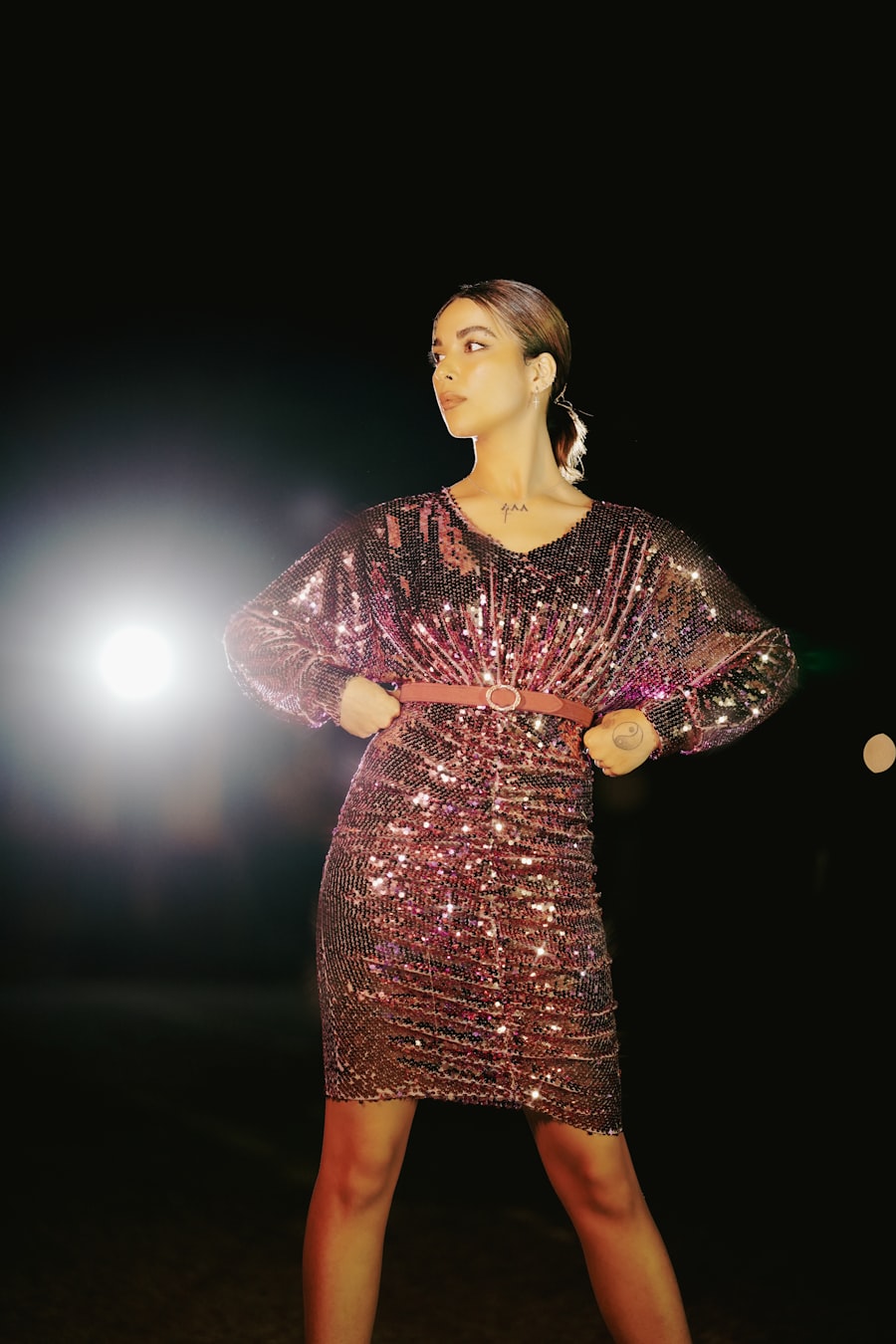 Robe rose poudre